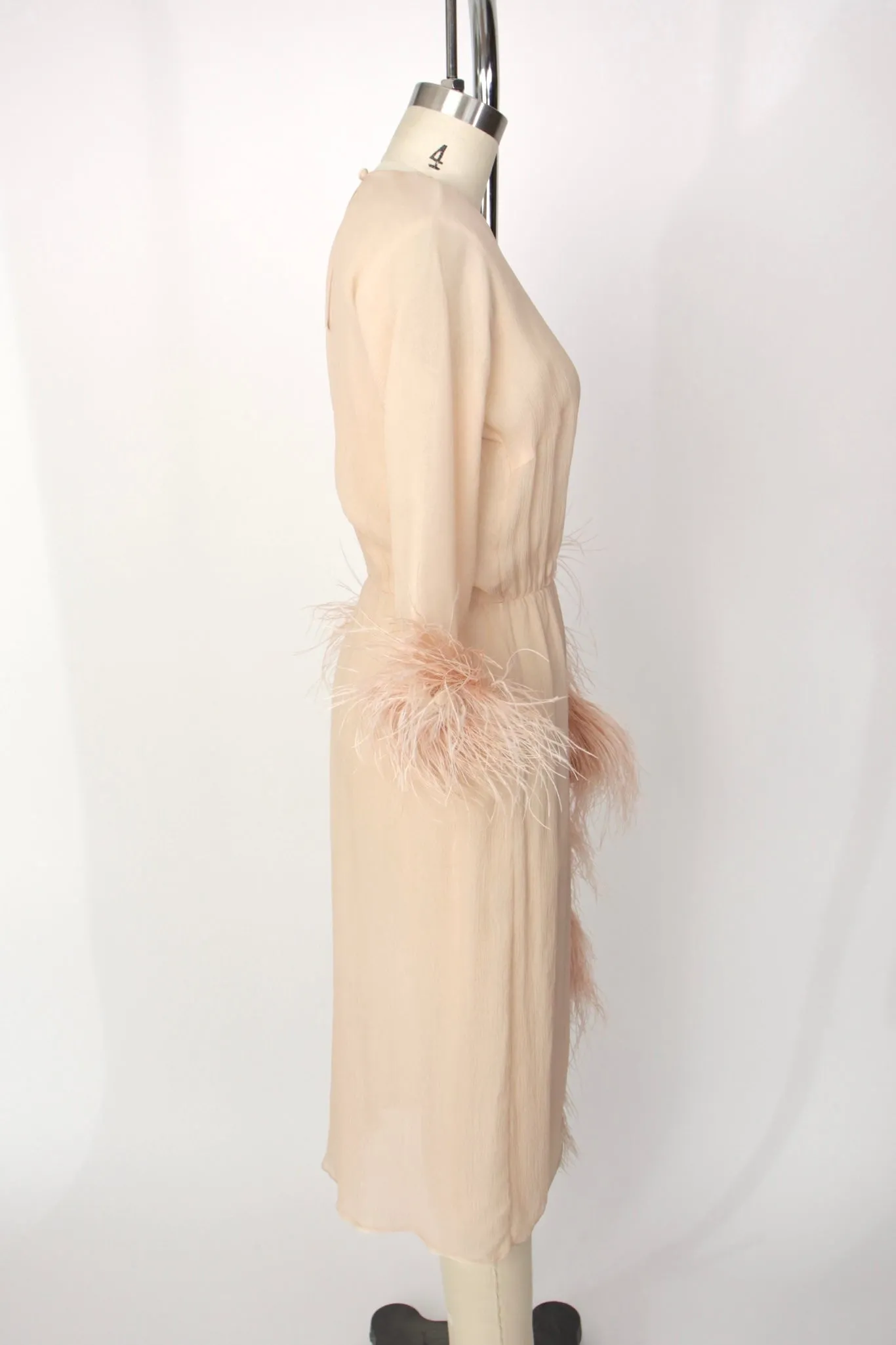 S/S 2017 Prada Chiffon & Ostrich Dress