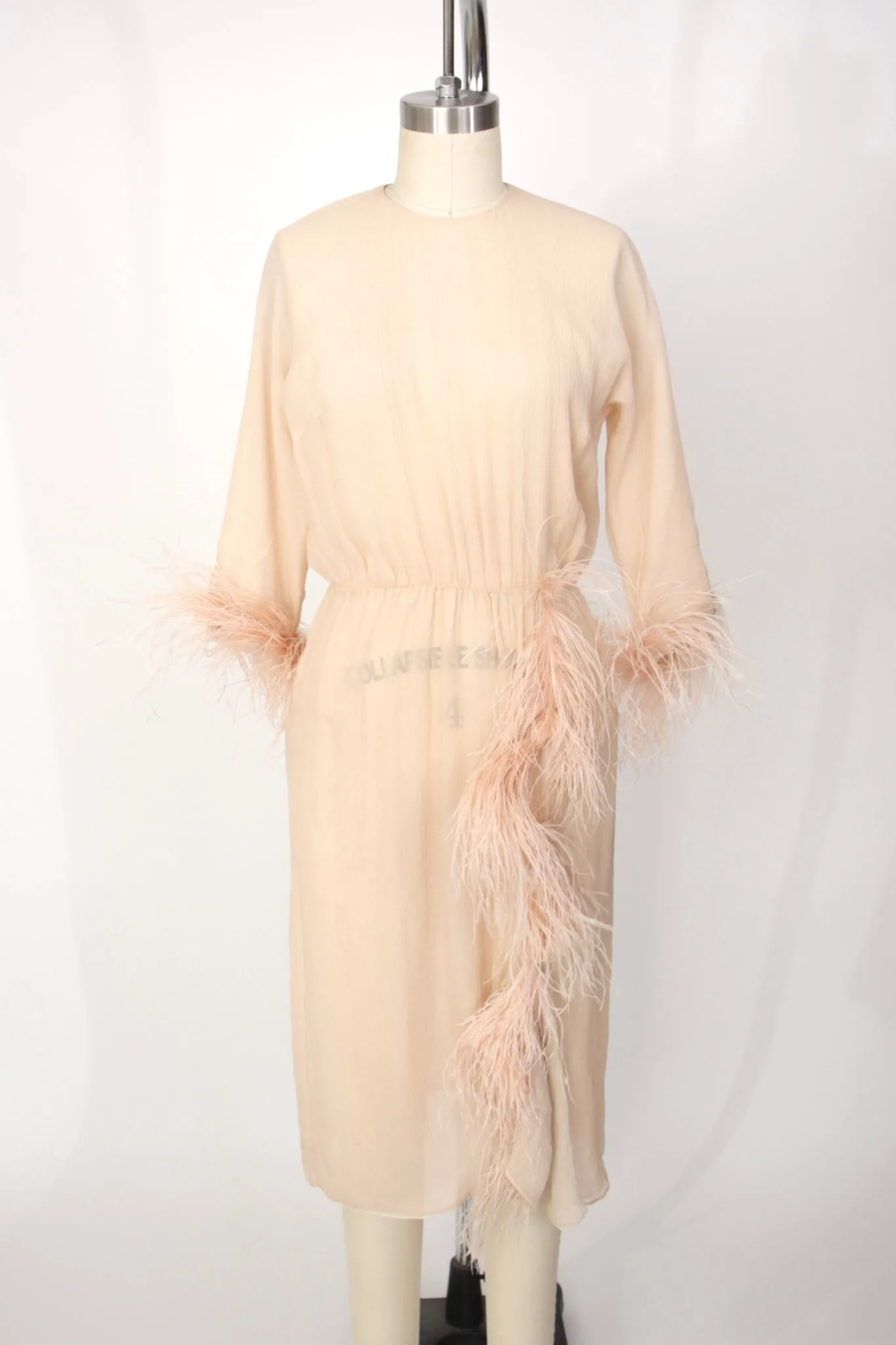 S/S 2017 Prada Chiffon & Ostrich Dress