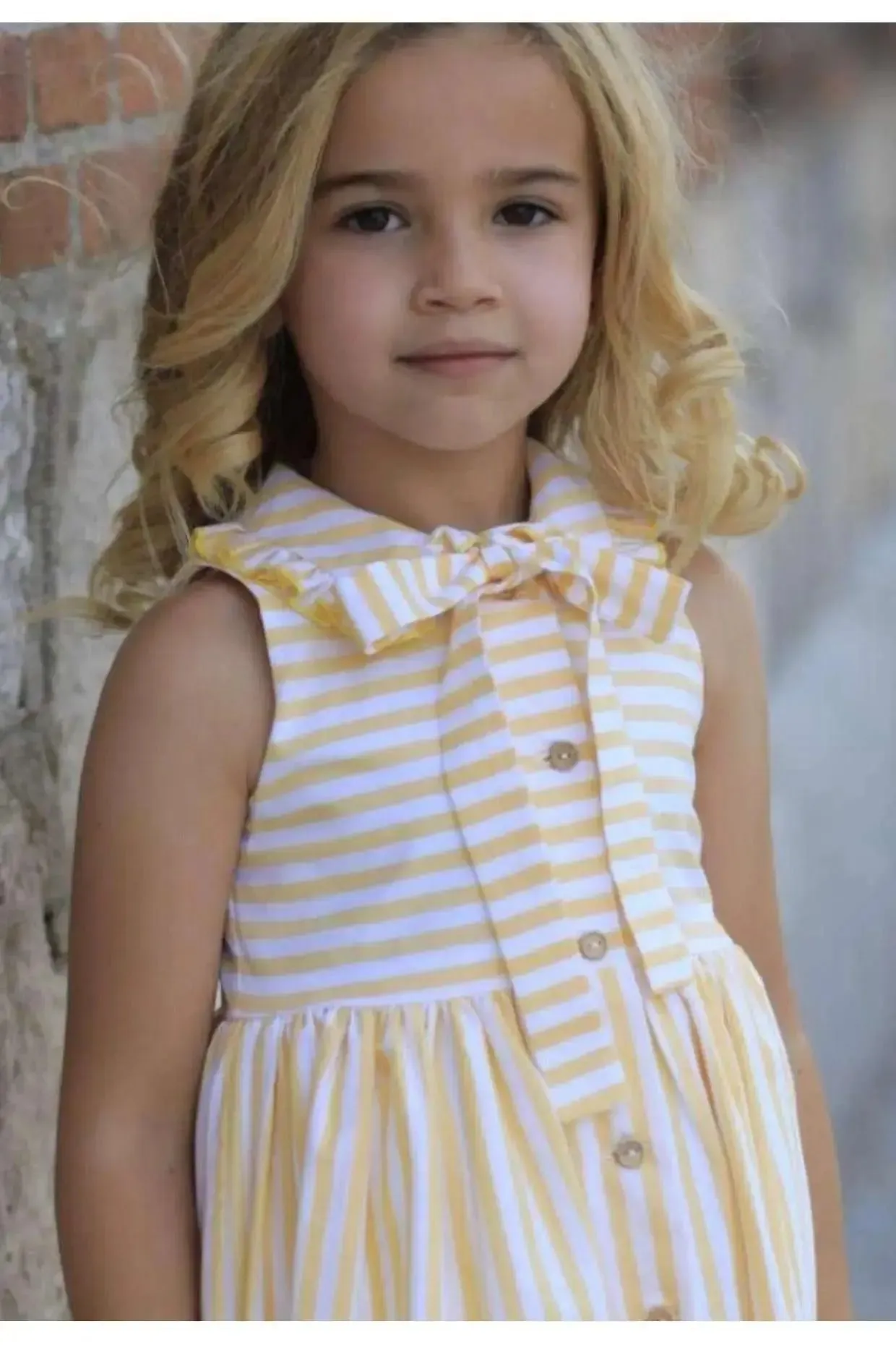 SS23 La Peppa Yellow Stripe Summer Dress