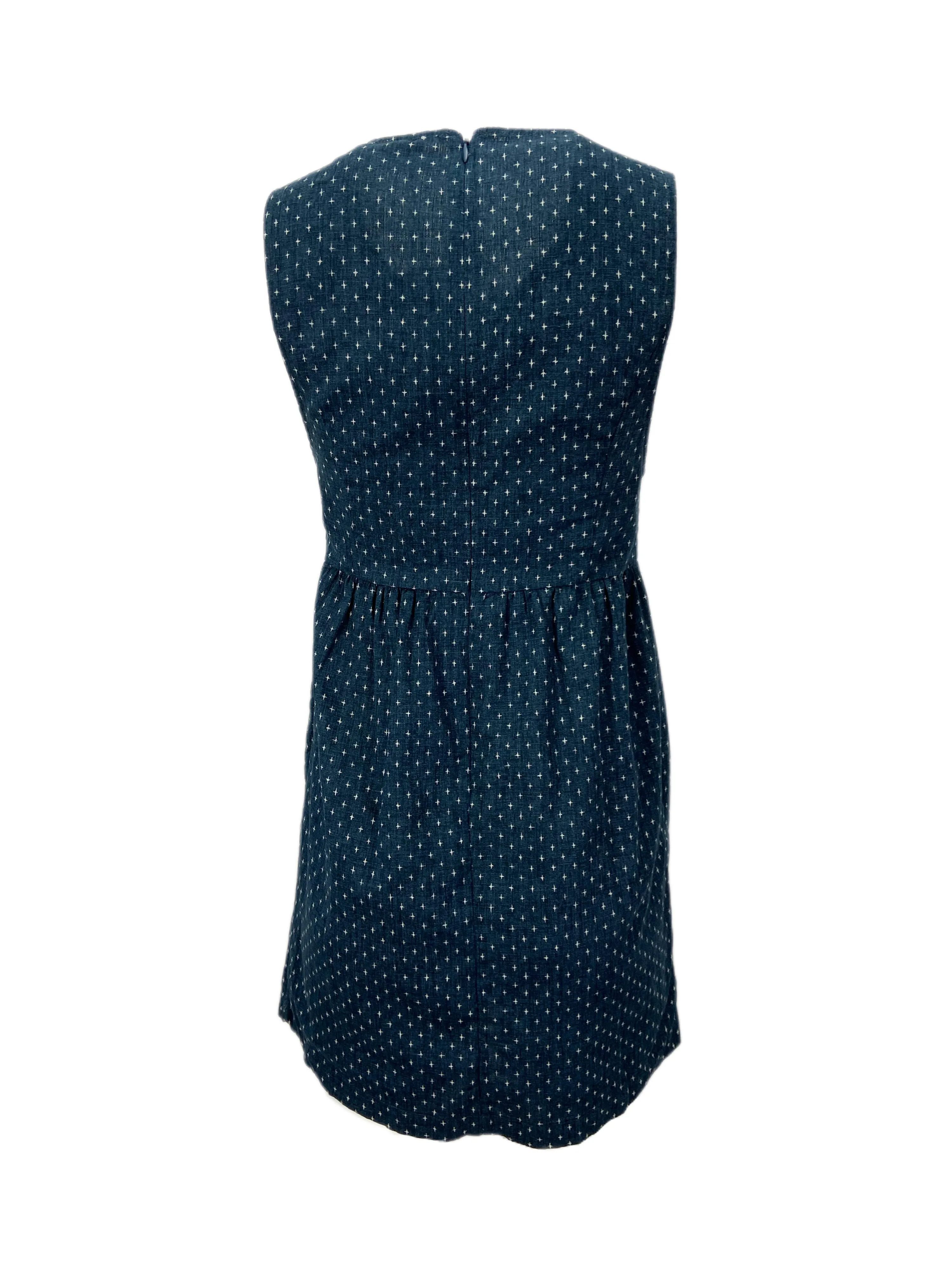 STEVEN ALAN Women's Navy Sleeveless Printed Dress Sz S NWT