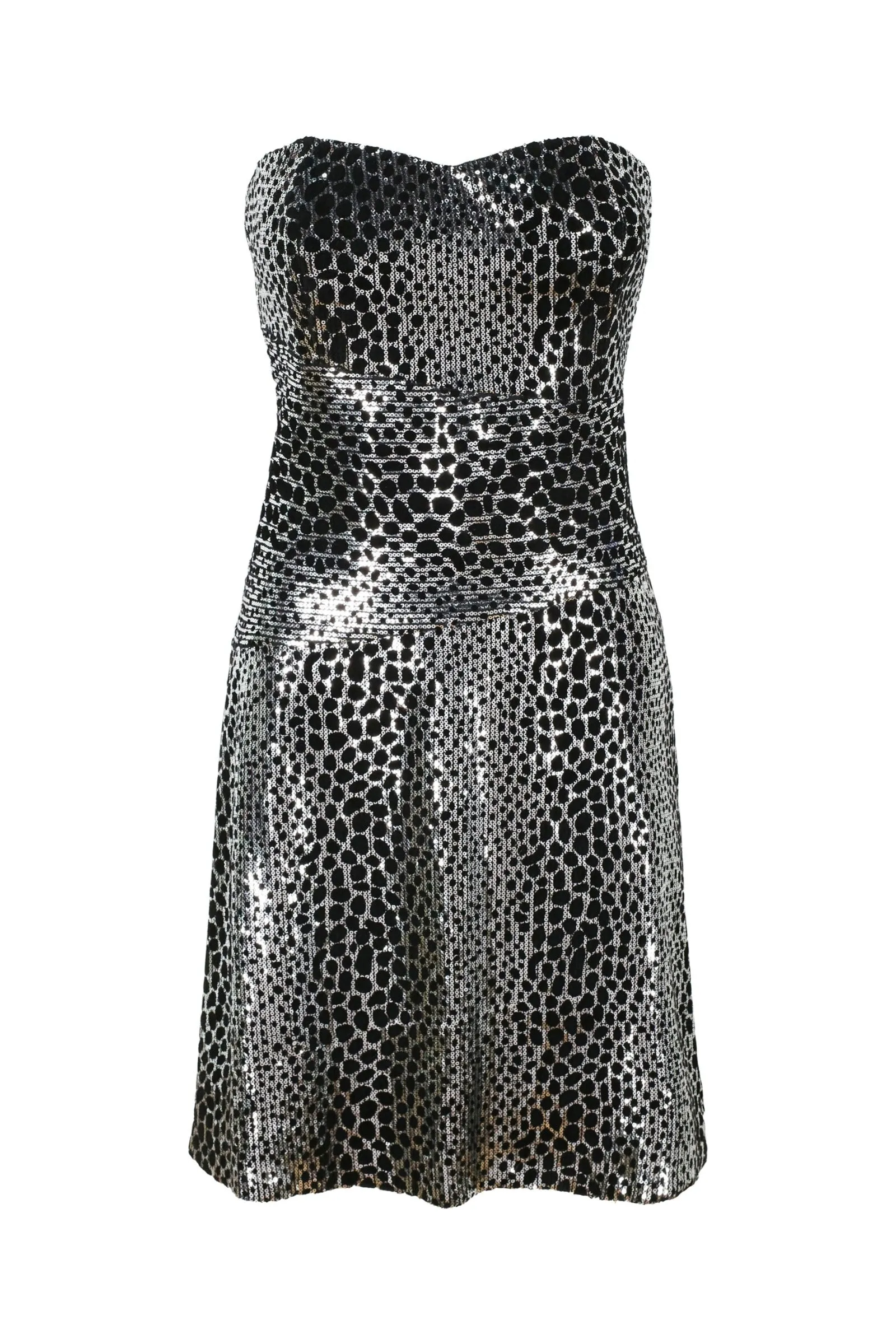 Strapless Reptilian Print Mini Dress