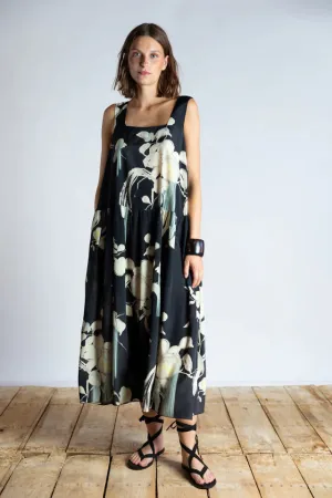 Sumi-e Japanese Print Dress
