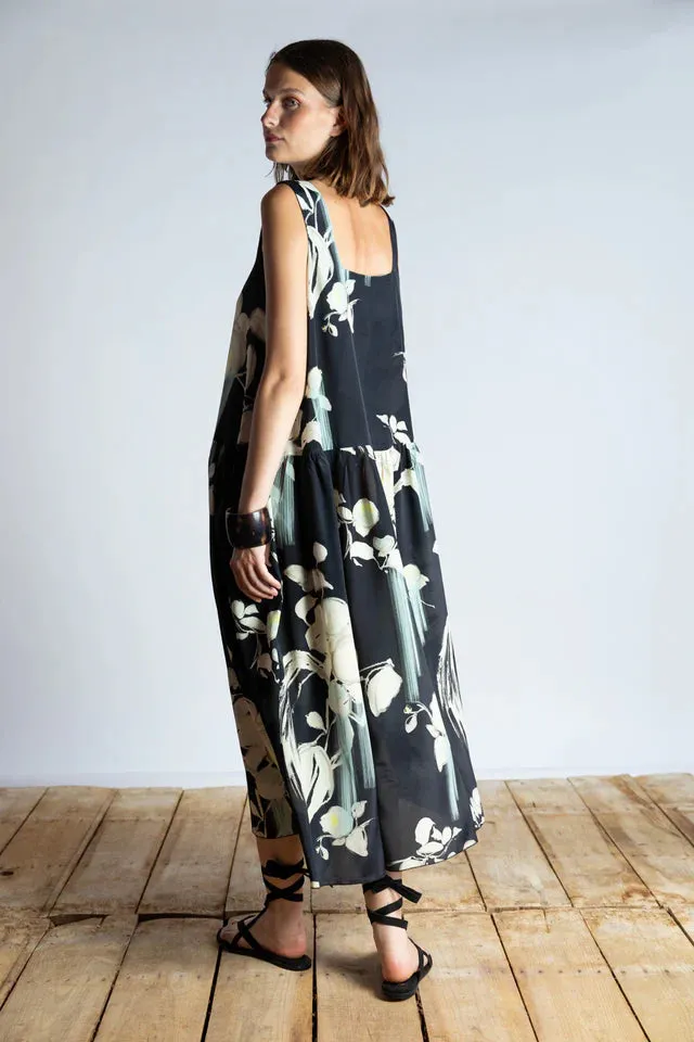 Sumi-e Japanese Print Dress