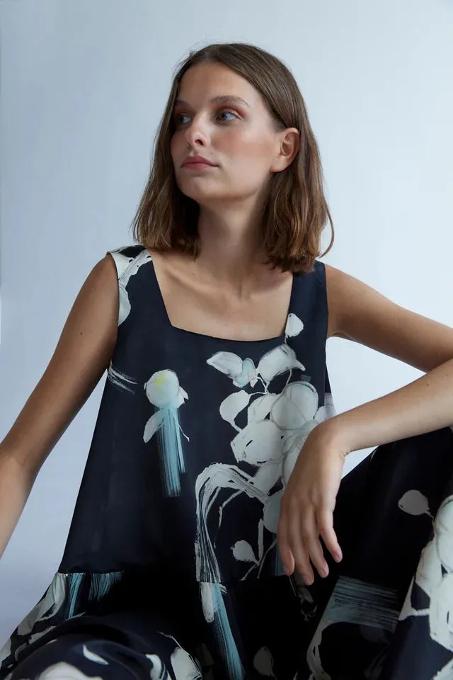 Sumi-e Japanese Print Dress