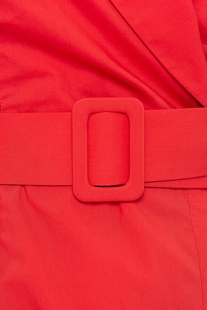 Summer Coral Wrapped A-line V-neck Sleeveless Maxi Elegant Dress with Belt