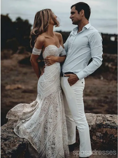 Sweetheart Lace Mermaid Wedding Dresses Online, Cheap Lace Bridal Dresses, WD460