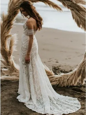 Sweetheart Lace Mermaid Wedding Dresses Online, Cheap Lace Bridal Dresses, WD460