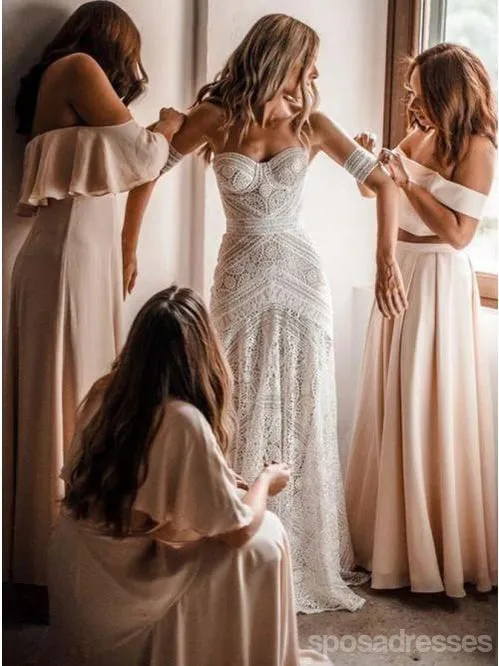 Sweetheart Lace Mermaid Wedding Dresses Online, Cheap Lace Bridal Dresses, WD460