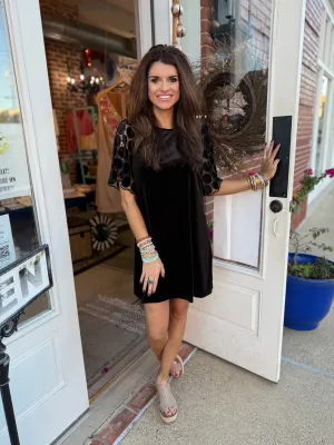 The Brandi Velvet Dress -Black
