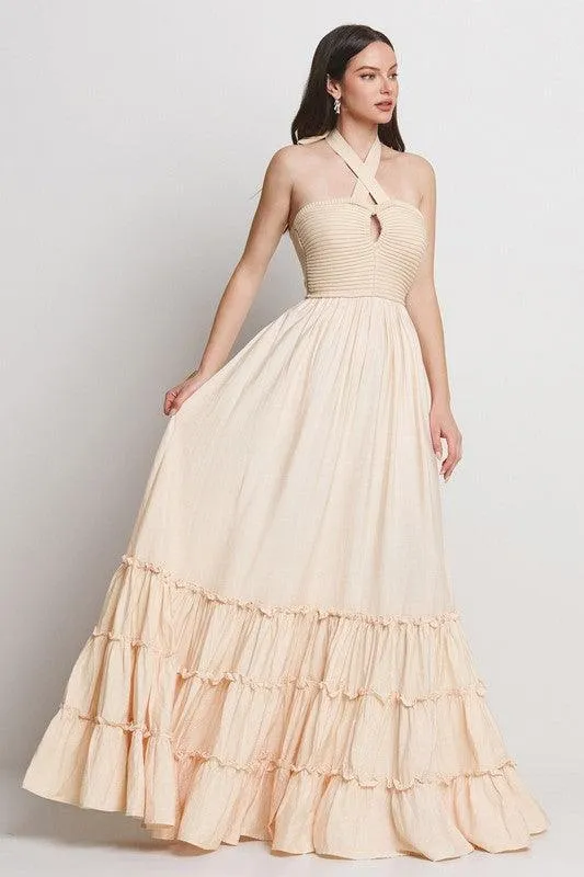 TUBE TOP WITH TRIPLE TIERE ATTACHED LONG MAXI RESORT