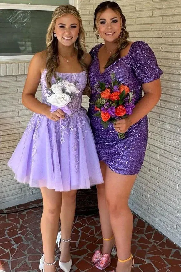 UK Short Lace Homecoming Dress Pink Prom Dress 2024 Strapless