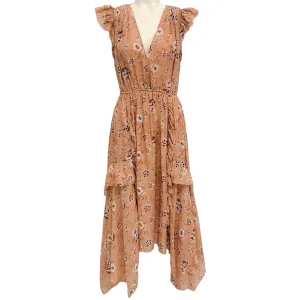 Ulla Johnson Neutral Floral Silk Ciel Dress
