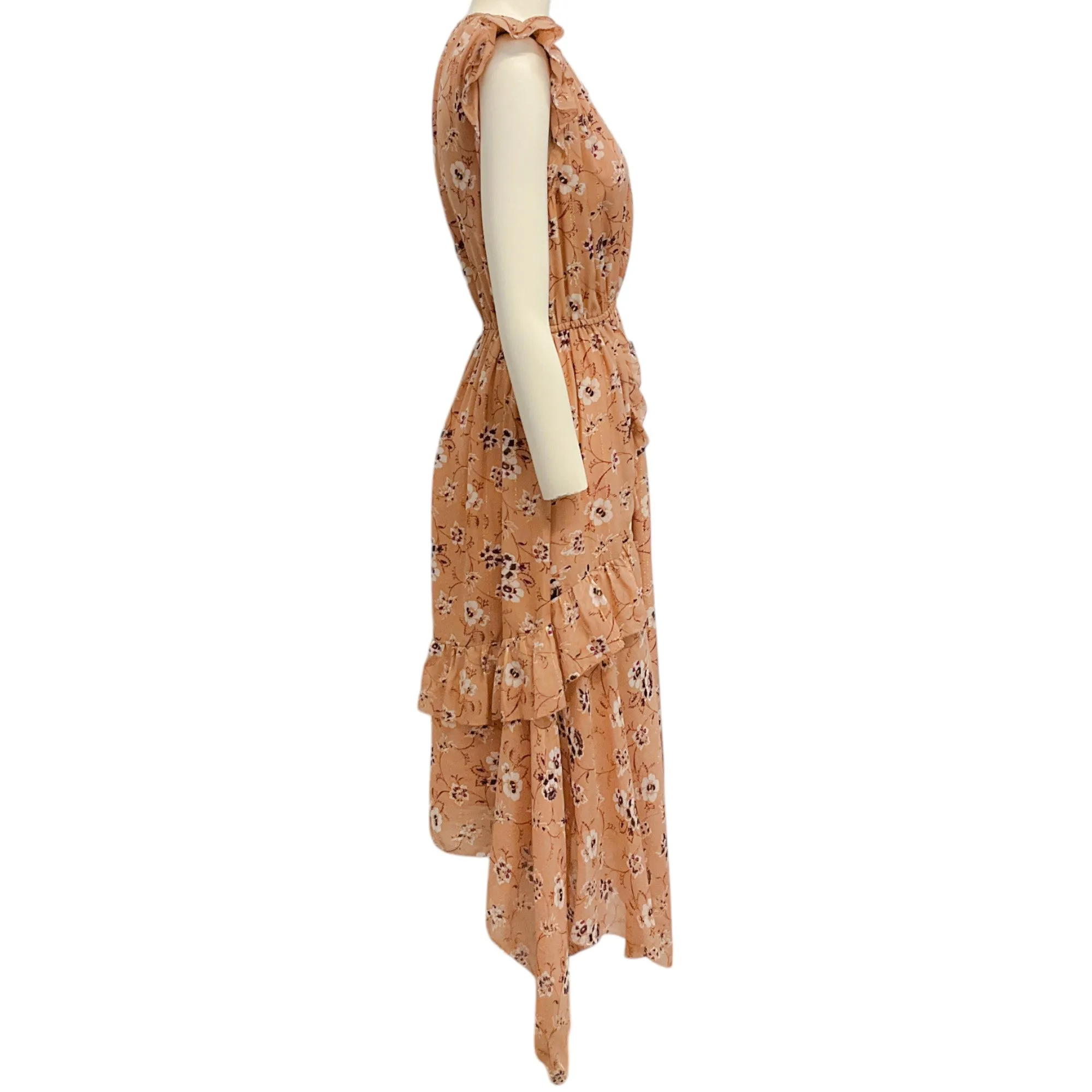 Ulla Johnson Neutral Floral Silk Ciel Dress