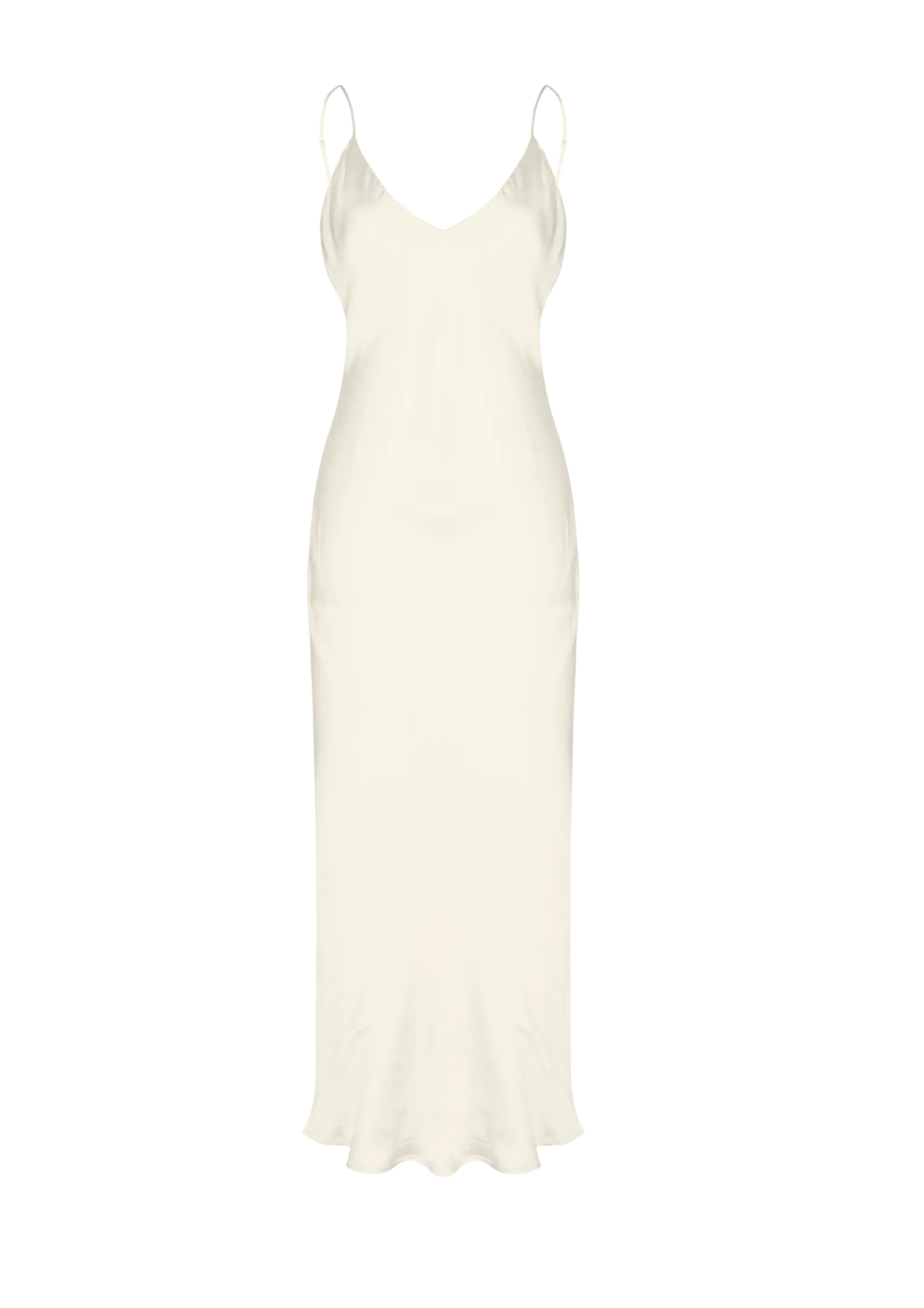 Valentina Long Satin Dress Almond Milk