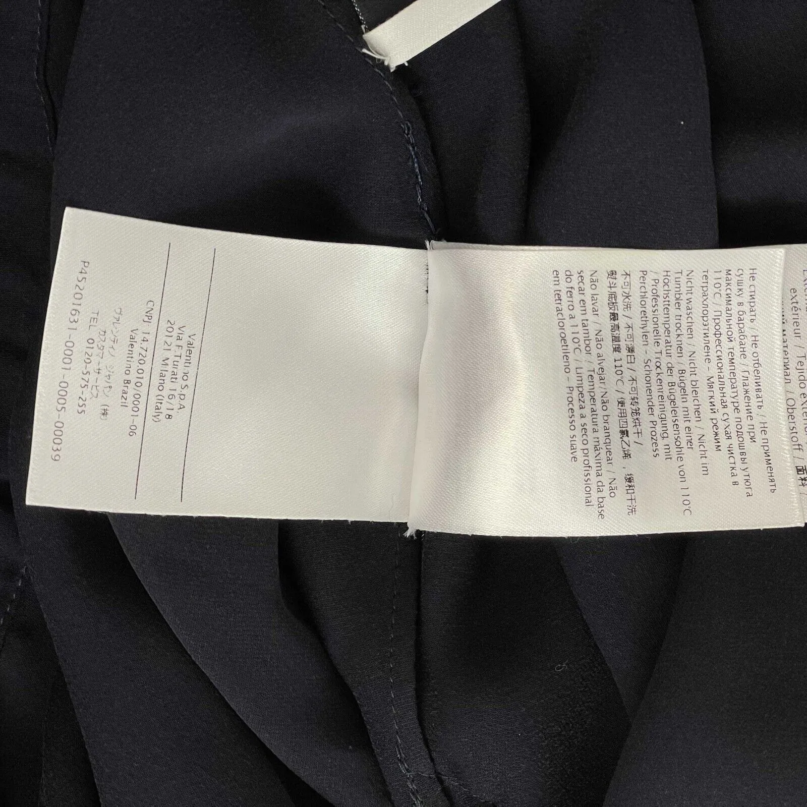 Valentino - Black Shawl Dress- Dark Blue/Black - Size 2