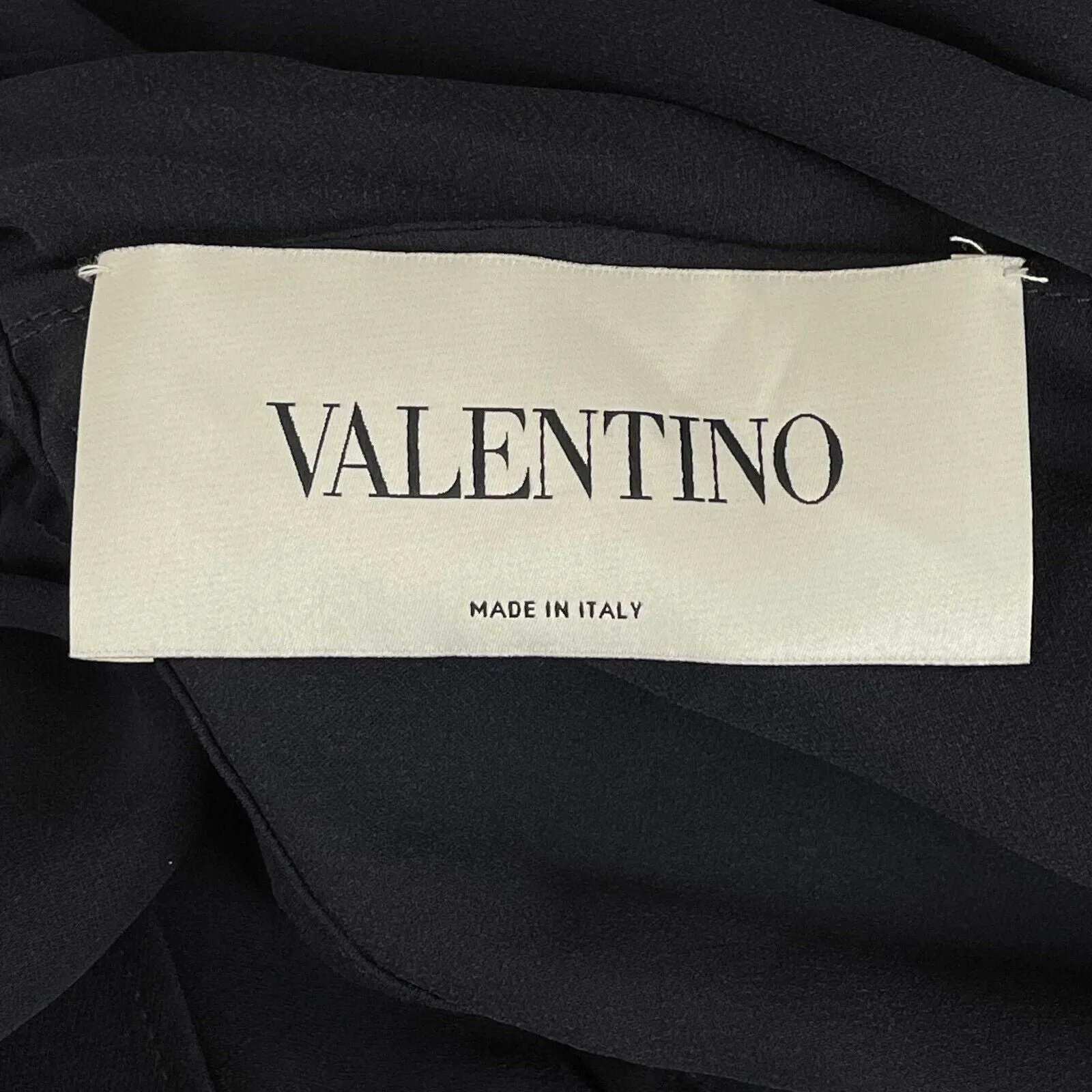 Valentino - Black Shawl Dress- Dark Blue/Black - Size 2