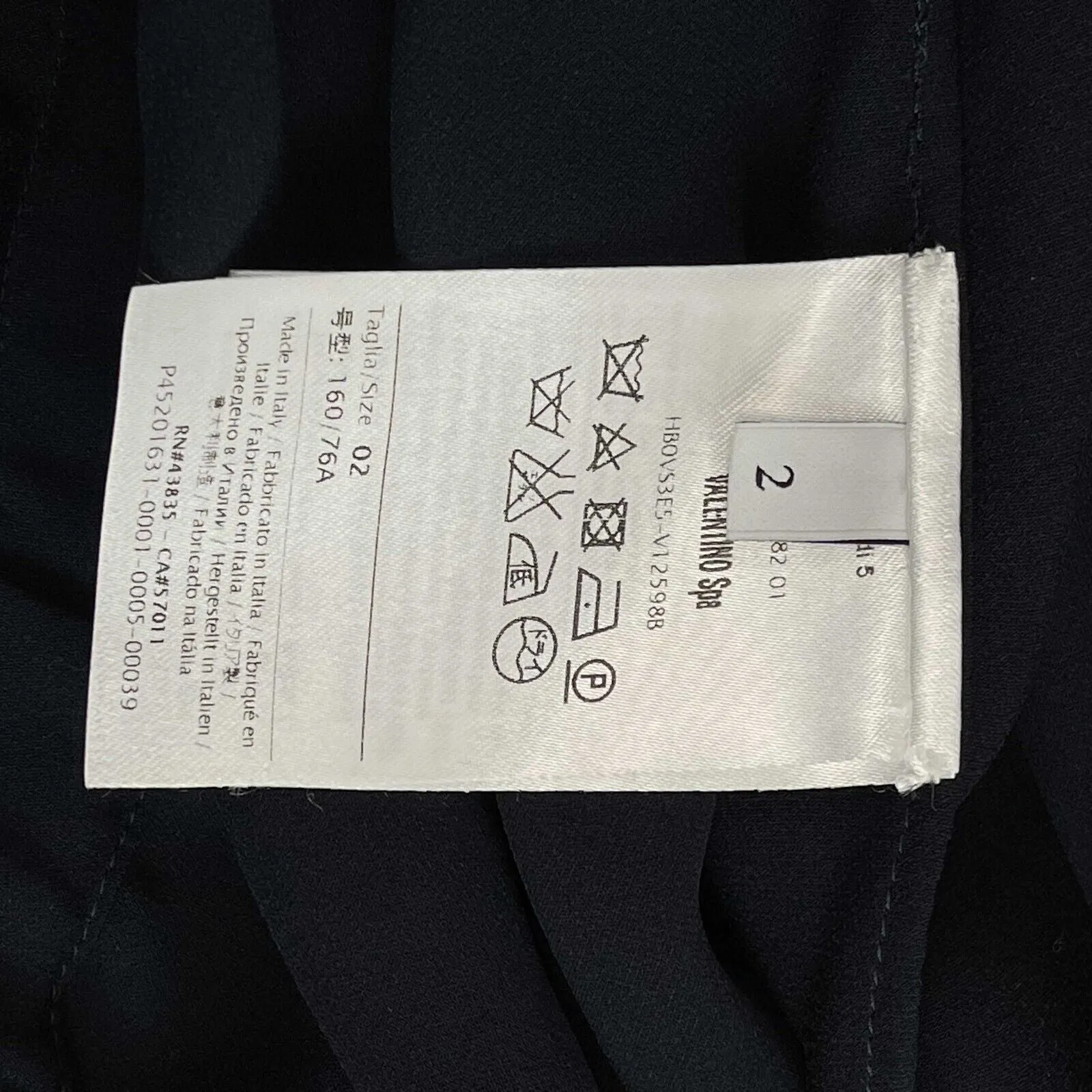 Valentino - Black Shawl Dress- Dark Blue/Black - Size 2