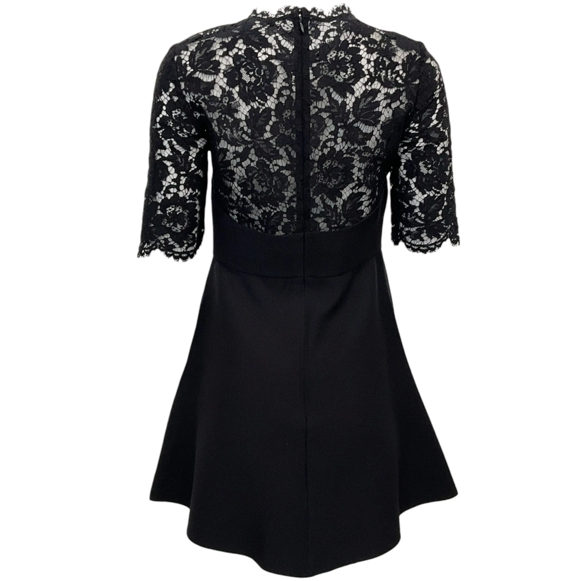 Valentino Black Wool and Lace Dress