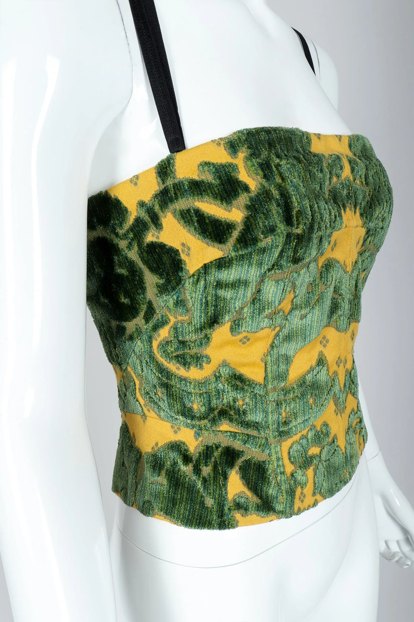 Velvet Brocade Bustier Bra Top