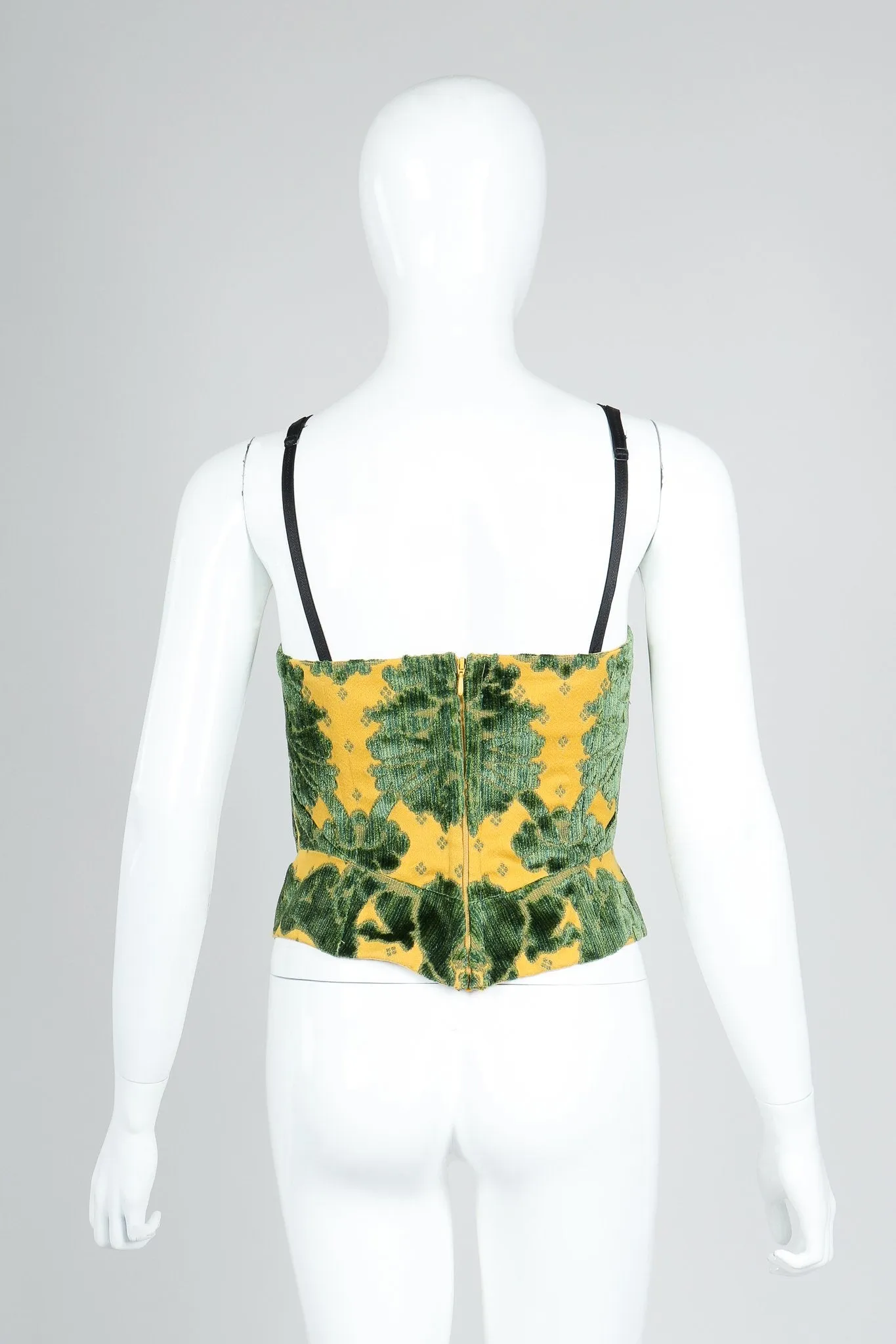 Velvet Brocade Bustier Bra Top