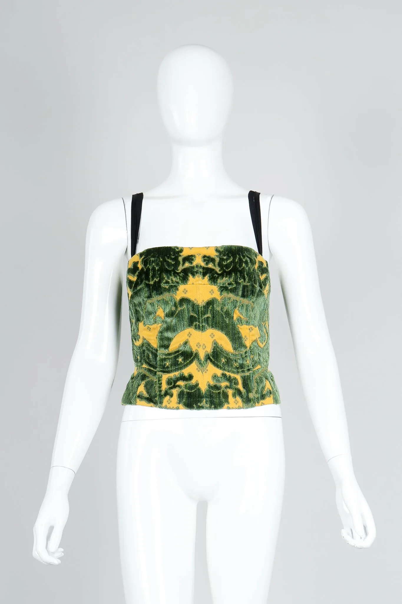 Velvet Brocade Bustier Bra Top