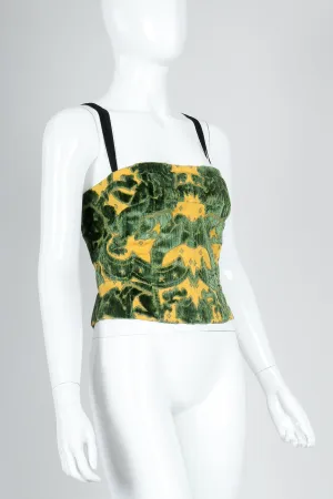 Velvet Brocade Bustier Bra Top