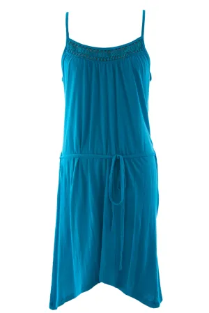 VELVET by Graham & Spencer Women's Cerulean Eyelet Trim Tank Dress S NEW $138