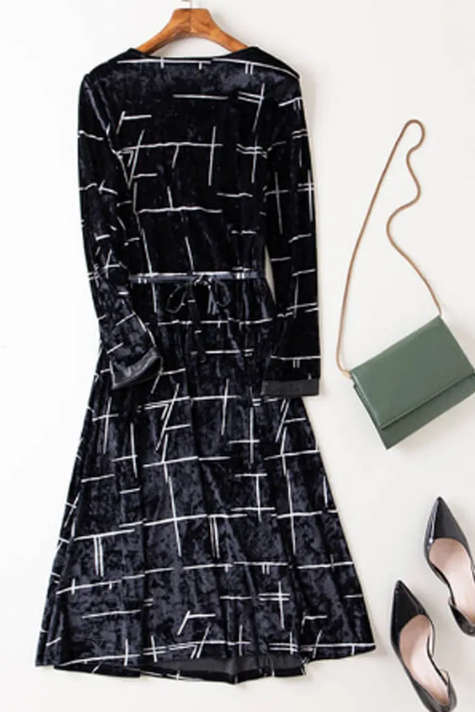 Velvet Fit and Flare Dress