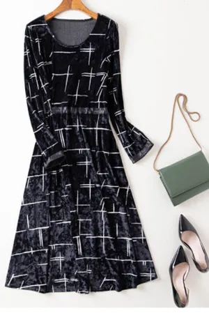 Velvet Fit and Flare Dress