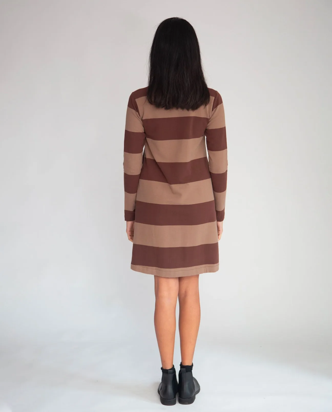 Vicky-Sue Organic Cotton Dress In Chocolate & Mocha