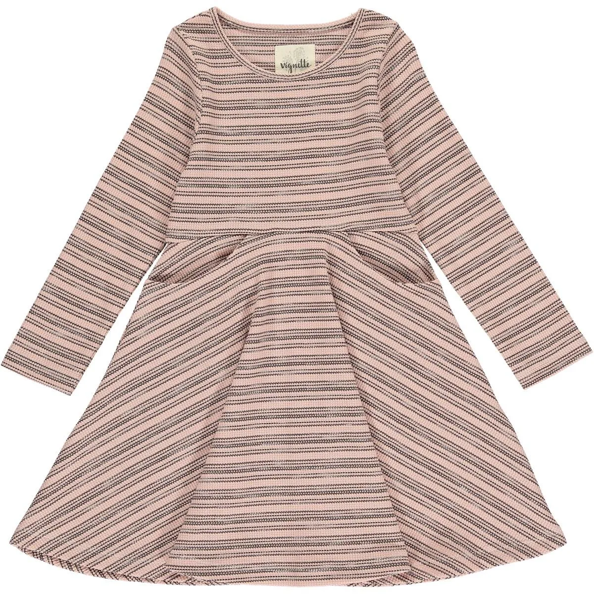 Vignette Pink & Brown Stripe Merilee Dress