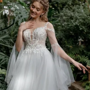 Wedding Dress with Sleeves Court Train