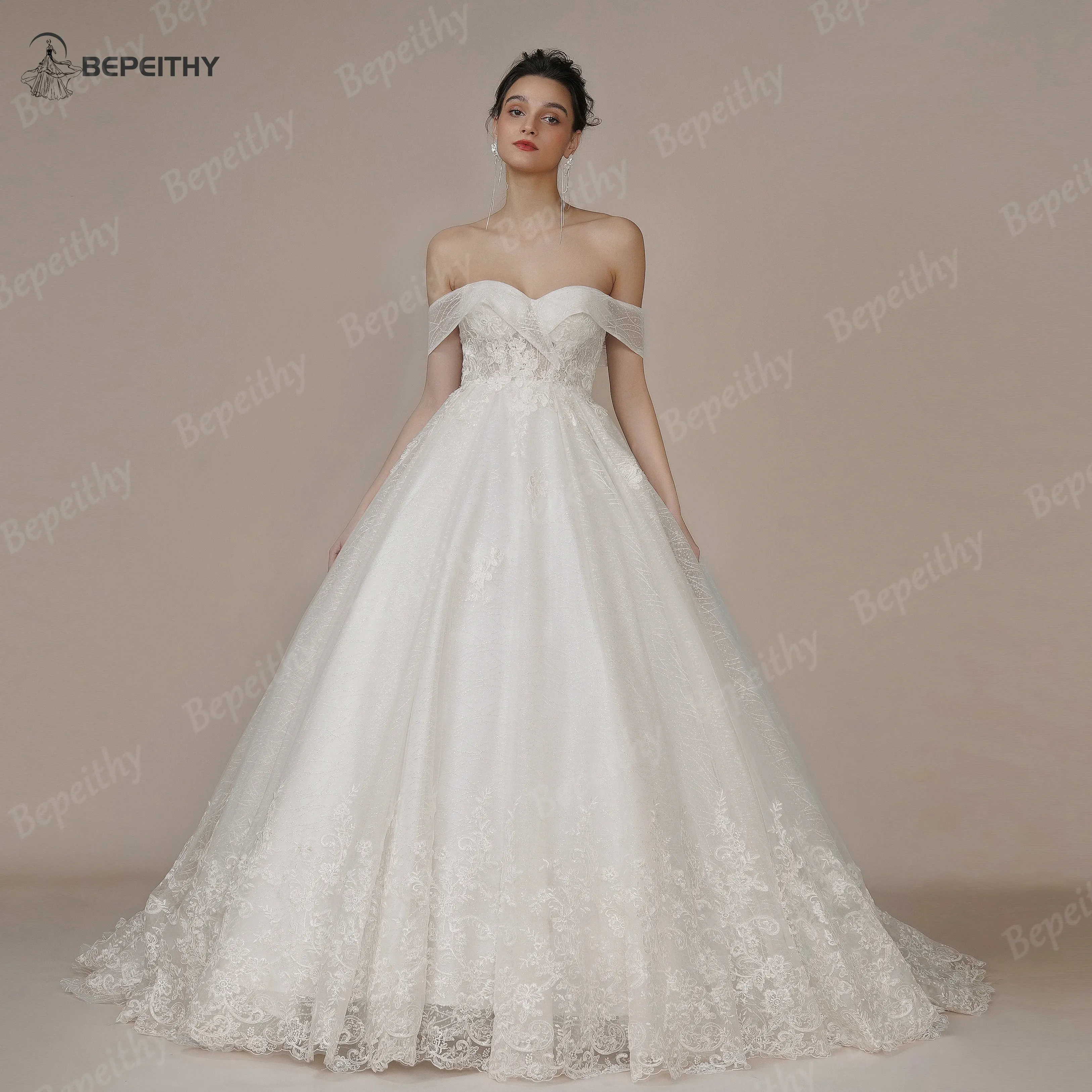 Wedding Guest Dresses: Princess Vintage Ivory Wedding Dress For Women Strapless