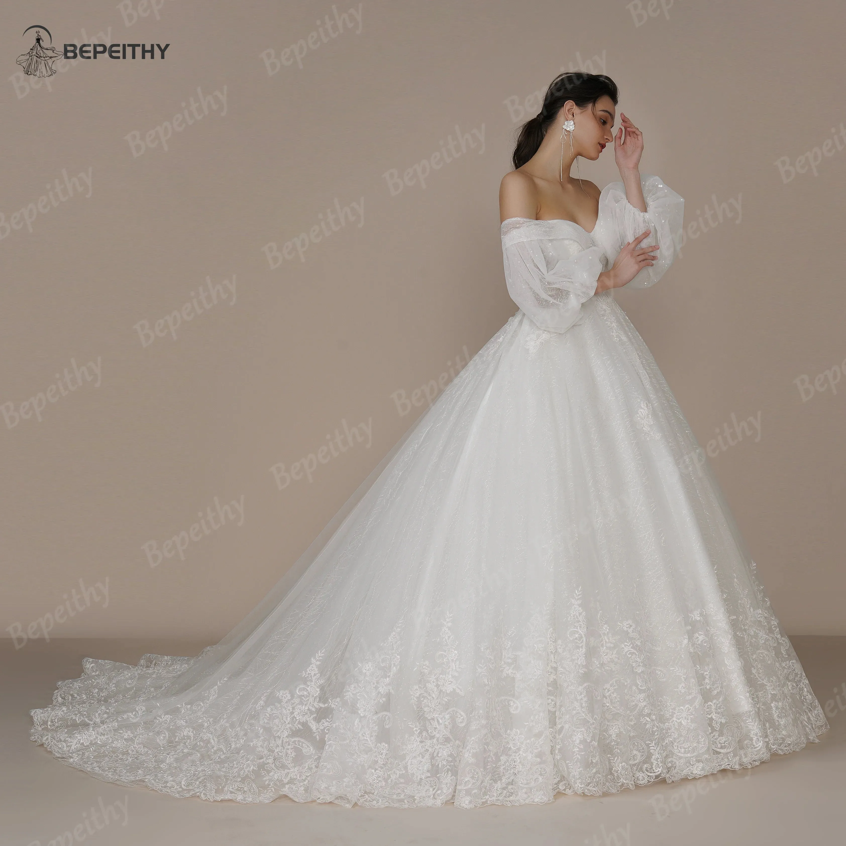 Wedding Guest Dresses: Princess Vintage Ivory Wedding Dress For Women Strapless