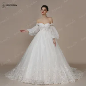 Wedding Guest Dresses: Princess Vintage Ivory Wedding Dress For Women Strapless