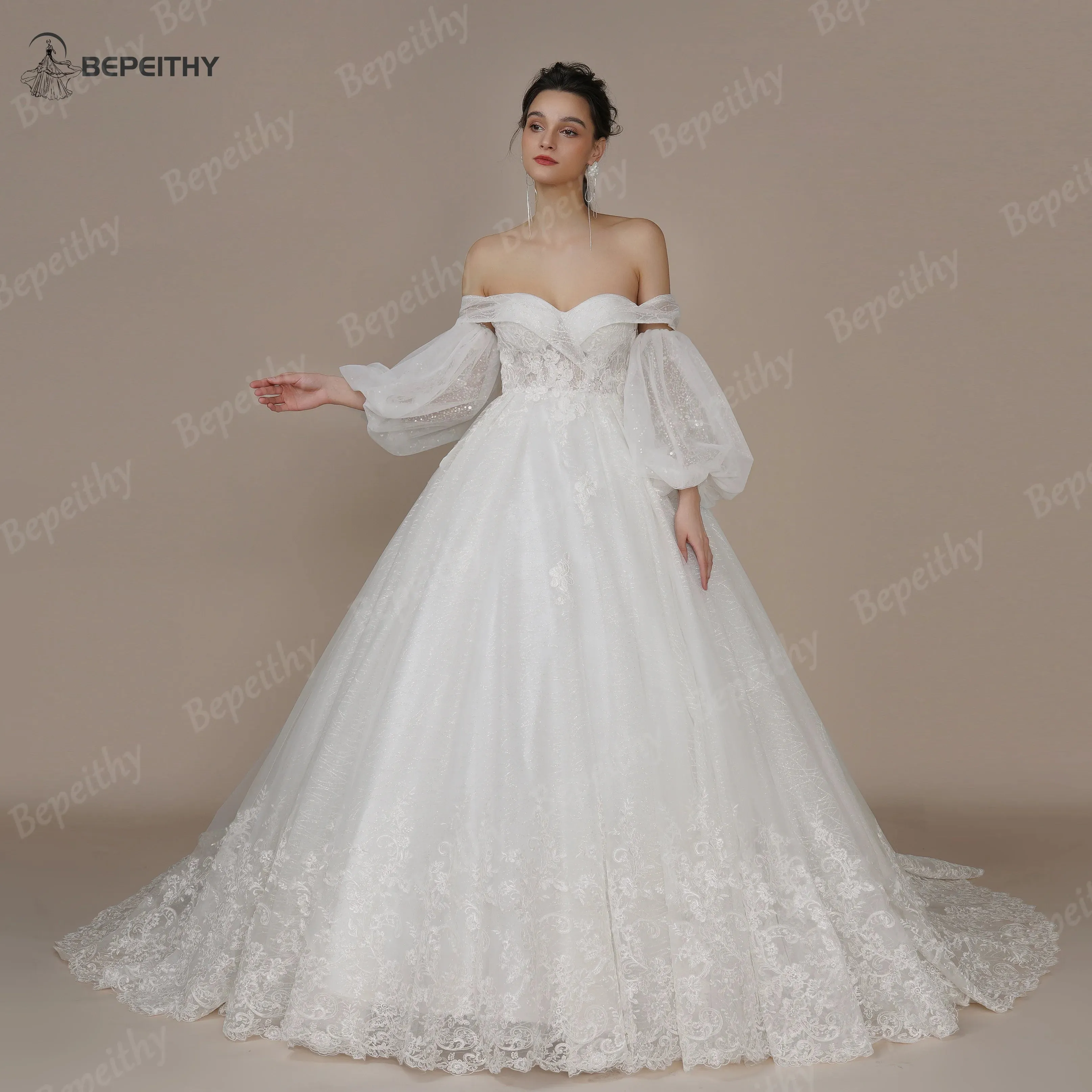 Wedding Guest Dresses: Princess Vintage Ivory Wedding Dress For Women Strapless