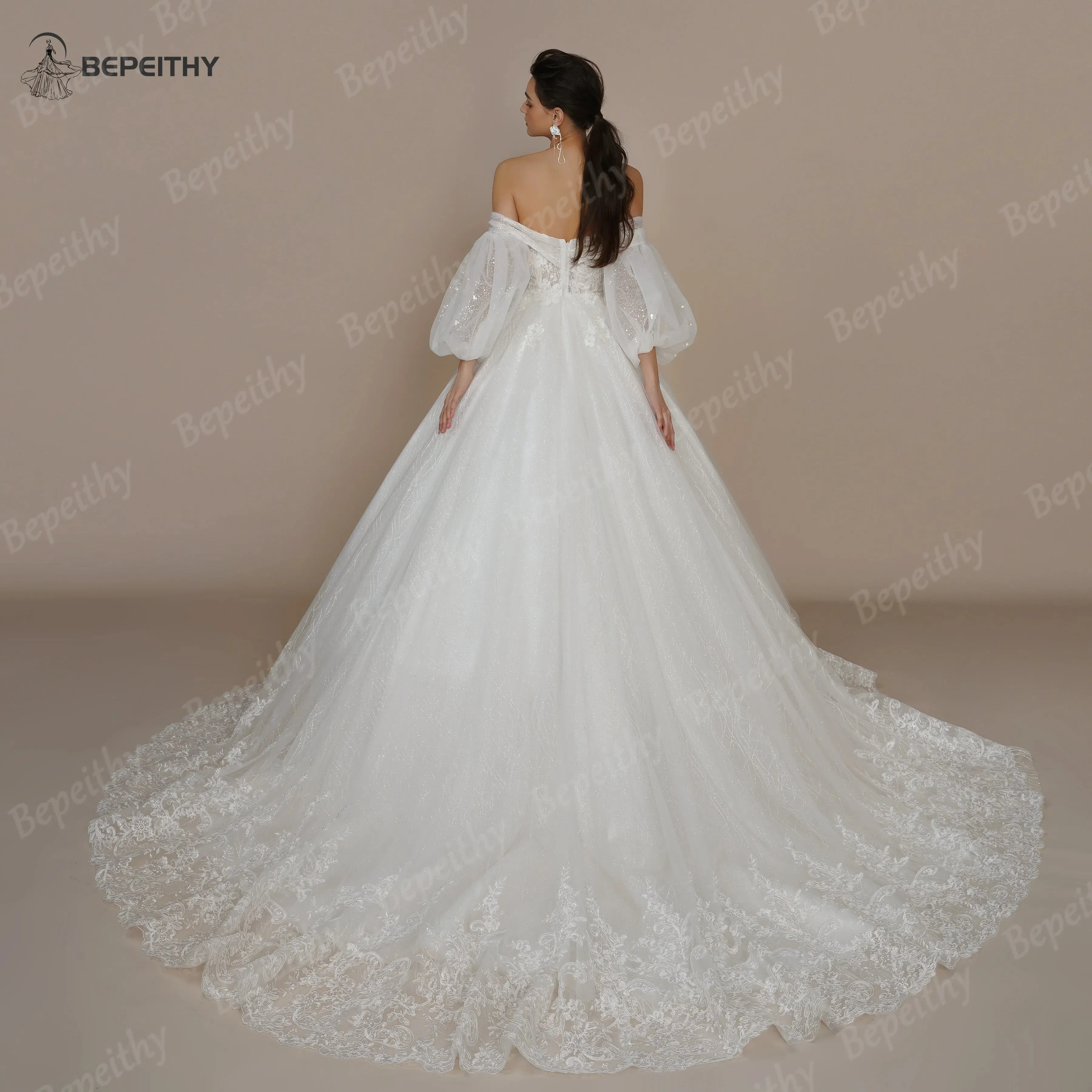 Wedding Guest Dresses: Princess Vintage Ivory Wedding Dress For Women Strapless