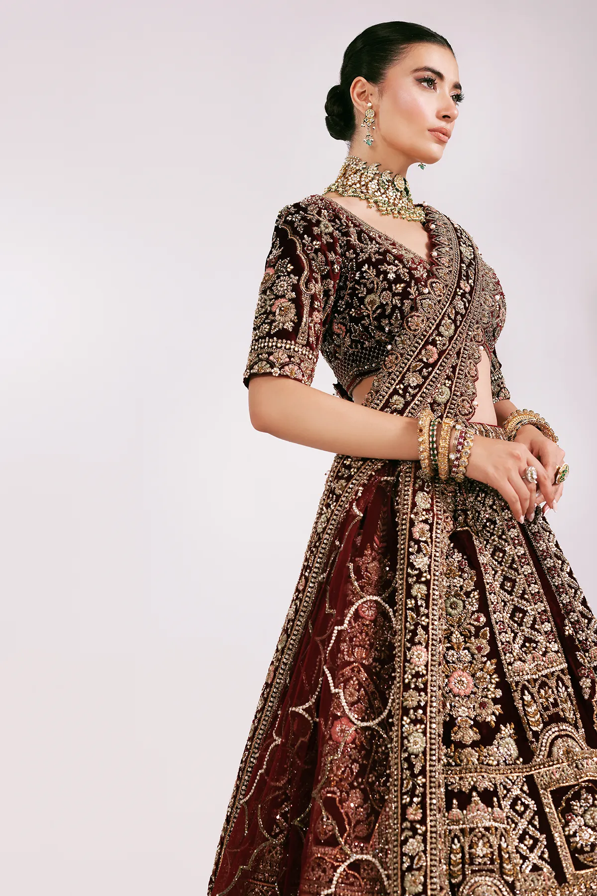 Wedding Lehenga Choli Dupatta Pakistani Bridal Dress