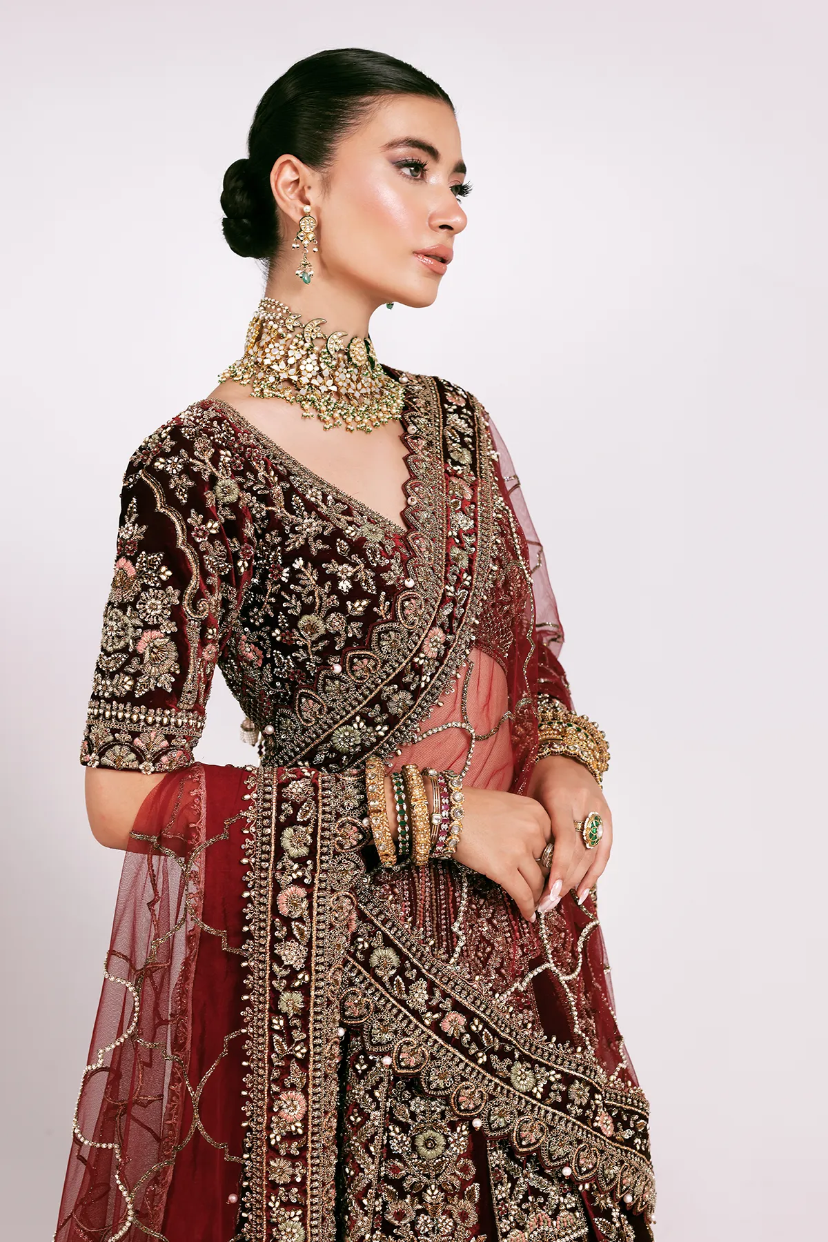 Wedding Lehenga Choli Dupatta Pakistani Bridal Dress