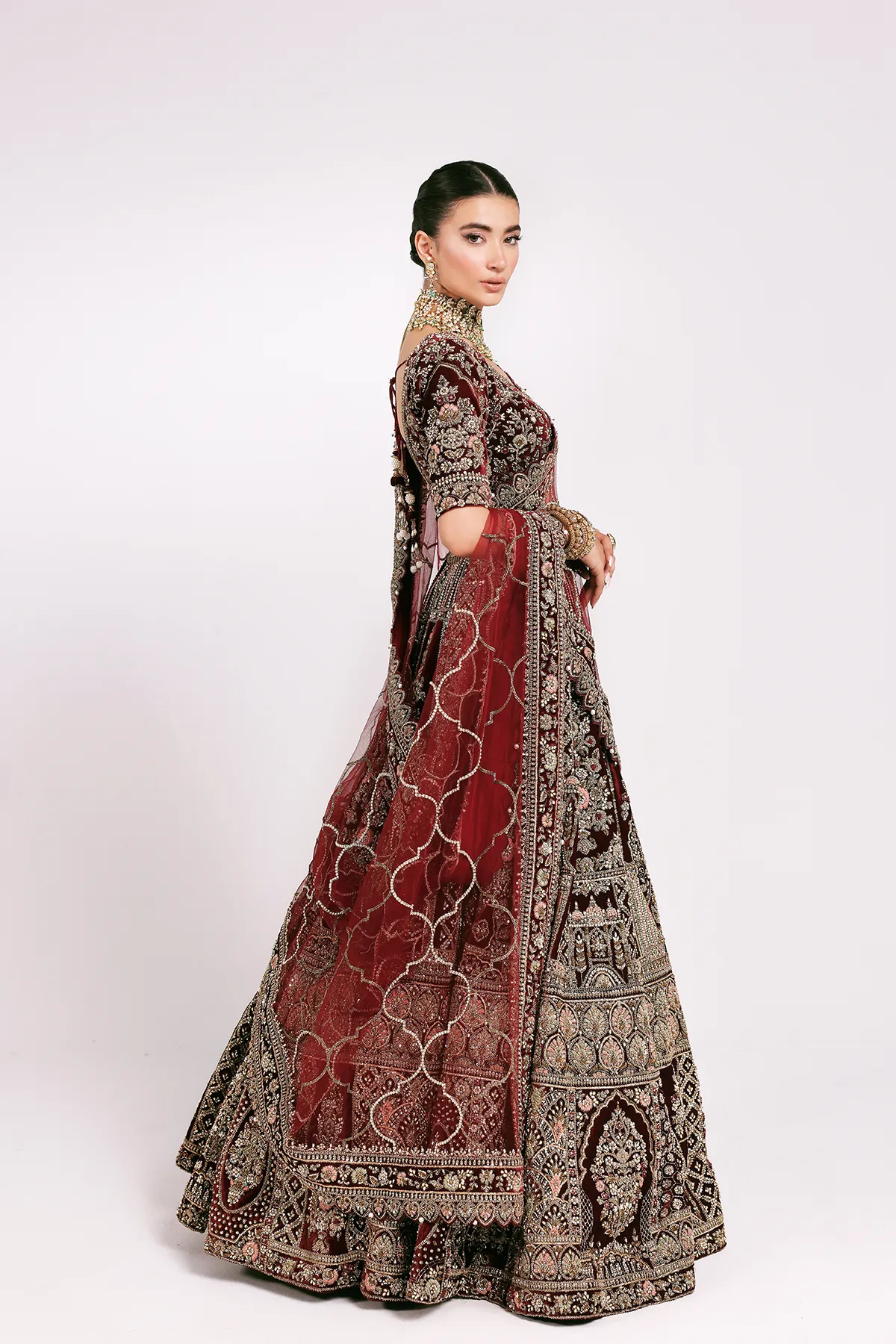 Wedding Lehenga Choli Dupatta Pakistani Bridal Dress
