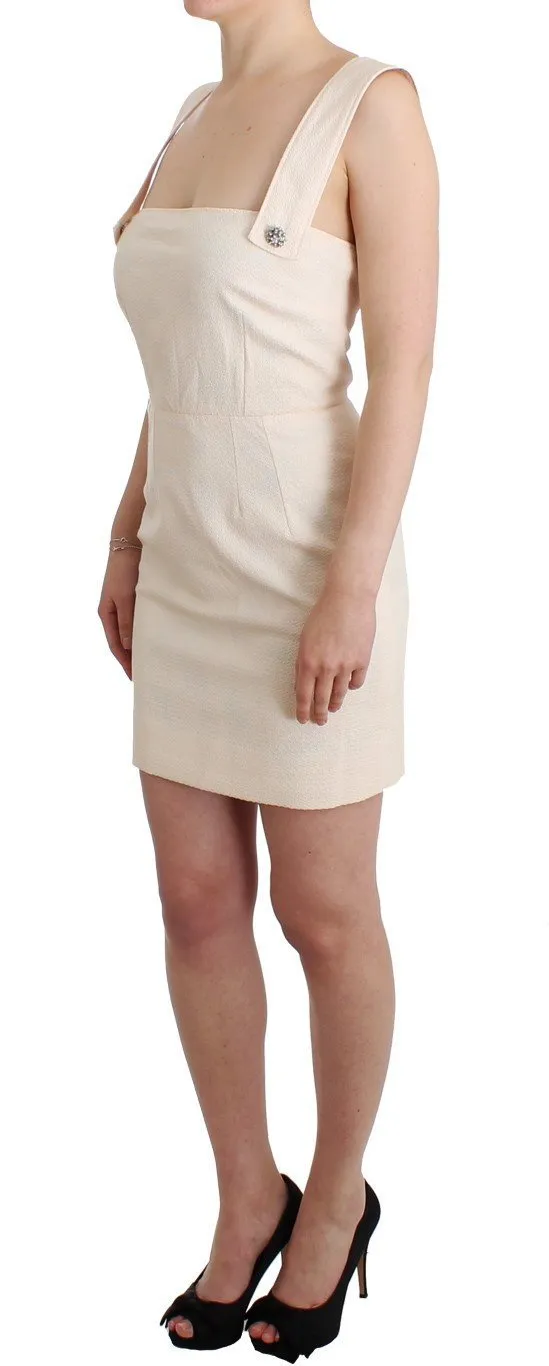 White brocade with crystal detailing dress