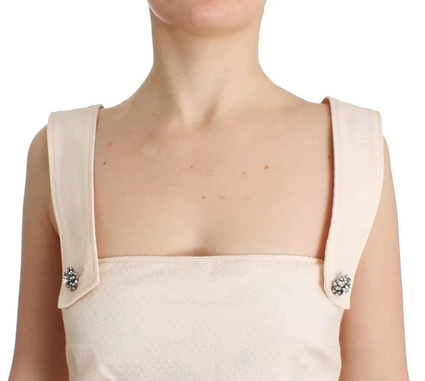 White brocade with crystal detailing dress