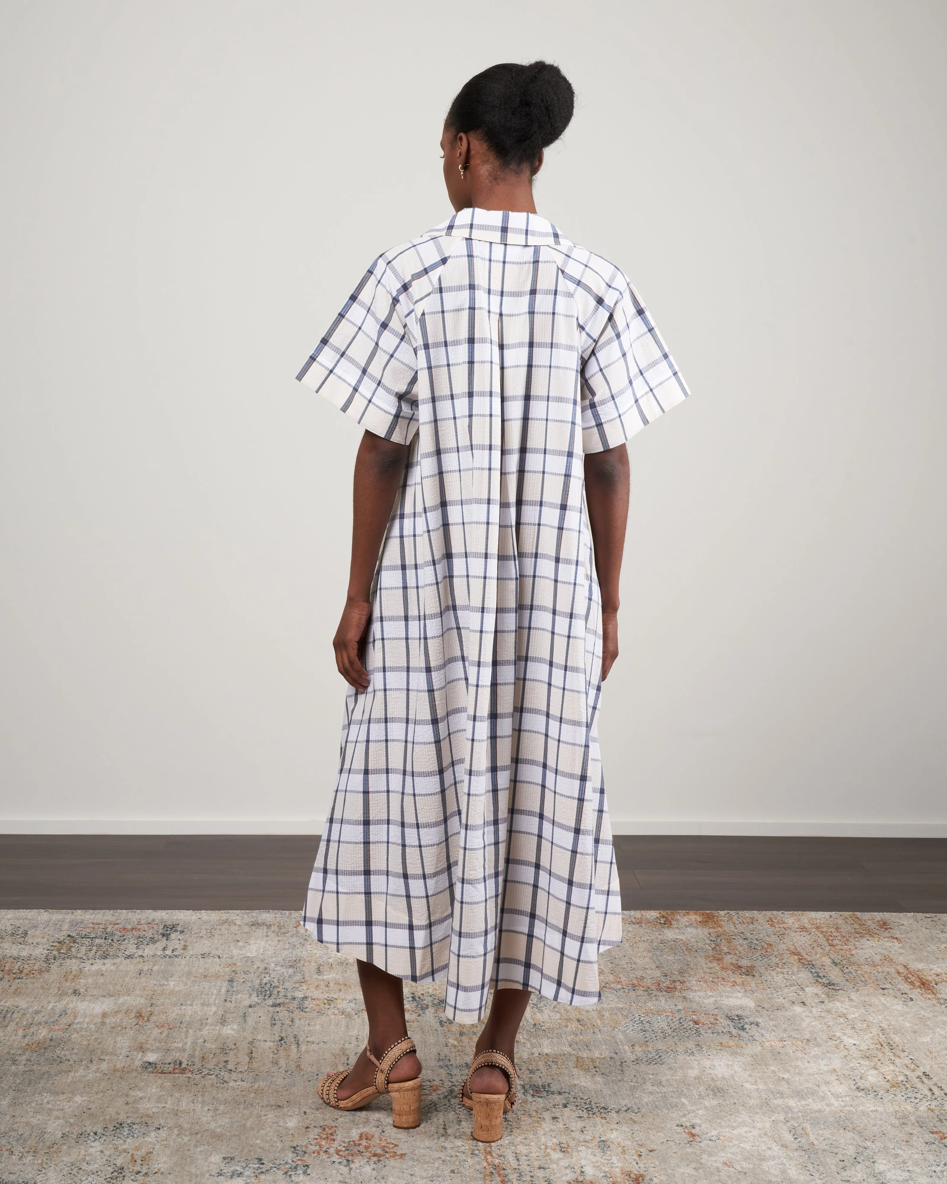 wiley tee dress - blue check